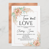 オレンジサボホボホーフローラカップルシャワー 招待状 (正面/裏面)