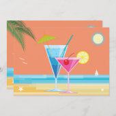 オレンジサマーカップルのシャワー招待状 招待状 (正面/裏面)