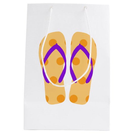 オレンジサマービーチパーティービーチサンダル抱き枕 ミディアムペーパーバッグ (裏面)