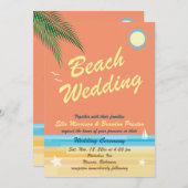 オレンジサマー結婚式招待状 招待状 (正面/裏面)