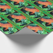 オレンジサラマンダーパーソナライズされた自然 ラッピングペーパー (角)