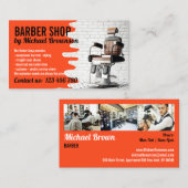 オレンジサロンデコールレトロチェアヴィンテージバーバーショップ 名刺 (正面/裏面)