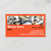 オレンジサロンデコールレトロチェアヴィンテージバーバーショップ 名刺 (裏面)