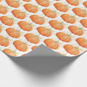 オレンジサンカボチャの水の色パターン(の模様が)ある ラッピングペーパー (角)