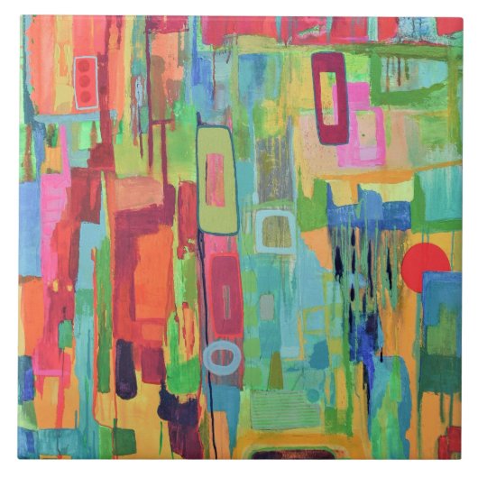 オレンジサンシャイン6 x 6セラミックタイル タイル (正面)