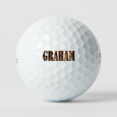 オレンジサンセットで作ったGrahamの名前 ゴルフボール (正面)