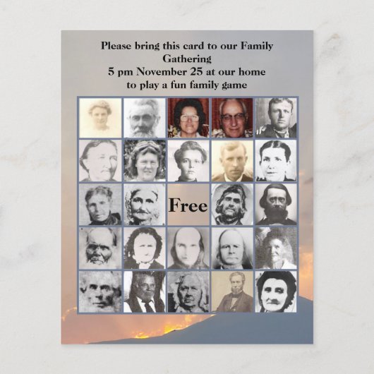 オレンジサンセットとマウンテンファミリーフォトビンゴ (裏面)