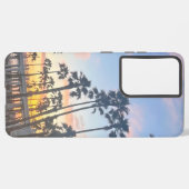 オレンジサンセットオンオーシャンサイドカリフォルニアビーチ SAMSUNG GALAXYケース (左側面)