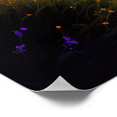 オレンジサンセットザグレースフル桜ツリー ポスター (角)