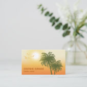 オレンジサンセットトロピカルパームツリーズ旅行代理店 名刺 (スタンド正面)