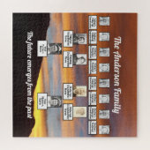 オレンジサンセットバックマウンテンズファミリーツリー引用文 ジグソーパズル (横)