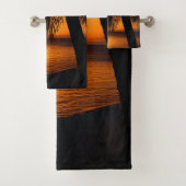 オレンジサンセットビーチトロピカルアイランドパームツリー バスタオルセット (インサイチュ)