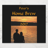 オレンジサンセットラバーズビールラベル ビールラベル (シングルラベル)