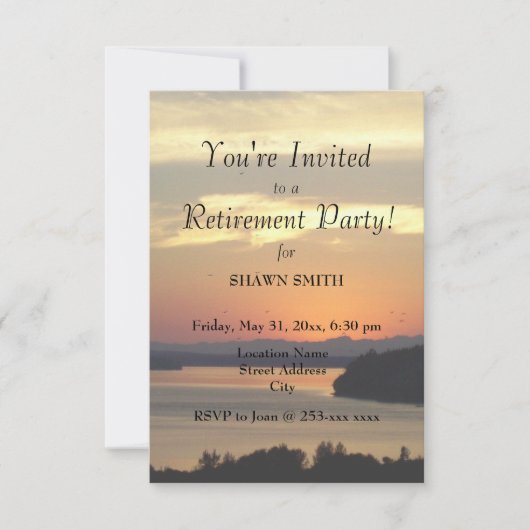 オレンジサンセットリタイアメントパーティー 招待状 (正面)