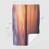 オレンジサンセット風景写真（名前カスタマイズ可能） ゴルフタオル (インサイチュ)