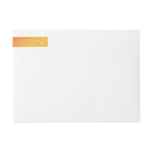 オレンジサンセット+ホワイトスターズ周回住所 シール ラップアラウンドラベル (正面)