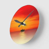 オレンジサンセット       ラウンド壁時計 (傾斜)
