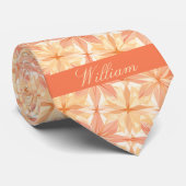 オレンジサンドアブストラクトフラワーリング ネクタイ (ロール)