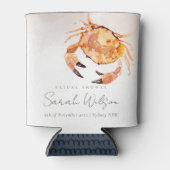 オレンジサンドコースタルカニ航海のブライダルシャワー 缶クーラー (正面)