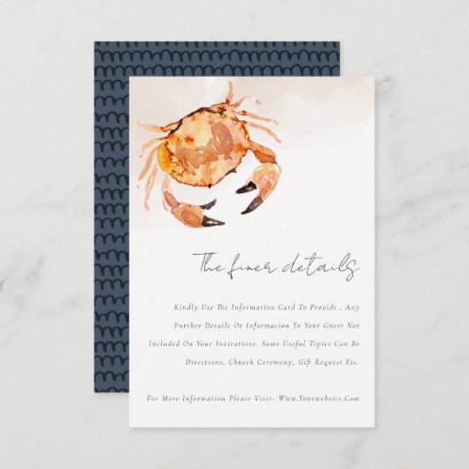 オレンジサンド沿岸カ航海のニ結婚の詳細 エンクロージャーカード (正面/裏面)