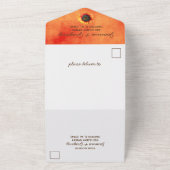 オレンジサンフラワーオールインワン結婚式招待状 オールインワン招待状 (外側)