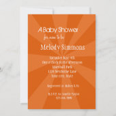 オレンジサンburstベイビーシャワー 招待状 (裏面)