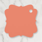 オレンジサークルフローラモダン結婚中国のリース フェイバータグ (裏面)