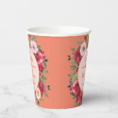 オレンジサークルフローラモダン結婚中国のリース 紙コップ (左)