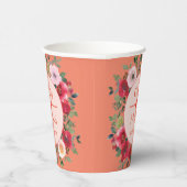 オレンジサークルフローラモダン結婚中国のリース 紙コップ (右)