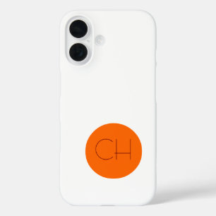 オレンジサークルホワイトモノグラム iPhone 16ケース