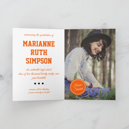 オレンジサークル写真卒業 招待状 (内部)