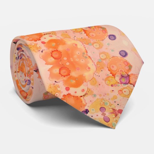 オレンジサークル抽象芸術コレクション ネクタイ (ロール)