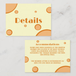 オレンジサークル グルーヴィー レトロ ウェディング ディテール エンクロージャーカード