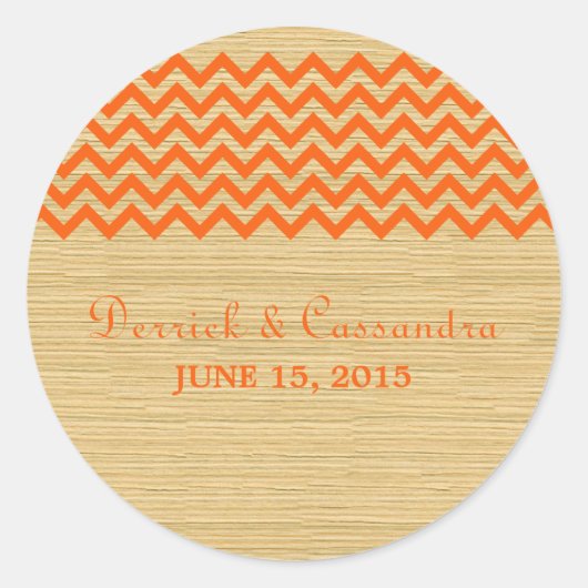 オレンジシェフ素朴ロン結婚式用シール ラウンドシール (正面)