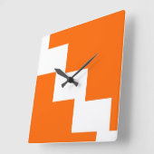 オレンジシェブロンの柱時計 スクエア壁時計 (傾斜)
