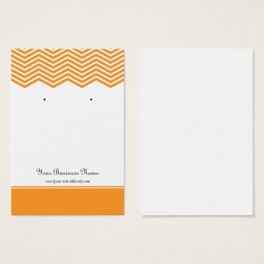 オレンジシェブロンカスタムイヤリングディスプレイカード (正面&裏面)