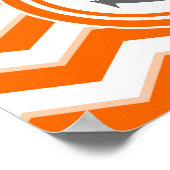 オレンジシェブロンジグザグパターンいかりスマイル ポスター (角)