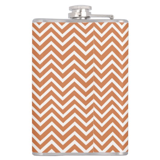 オレンジシェブロンパーソナライズされたフラスコ フラスク (裏面)
