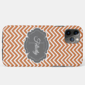 オレンジシェブロンパーソナライズされたiPhoneケース Case-Mate iPhoneケース (裏面(横))