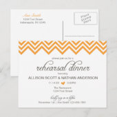 オレンジシェブロンリハーサルディナー招待状はがき インビテーションポストカード (正面/裏面)