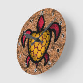 オレンジシェルタートルラウンドウォールクロック ラウンド壁時計 (傾斜)