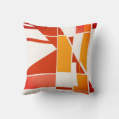 オレンジシェードコーラオンオフホワイトジオメトリック抽象芸術 クッション (裏面)