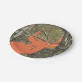 オレンジシカの頭部のカムフラージュの狩りの誕生日 ペーパープレート (アングル)