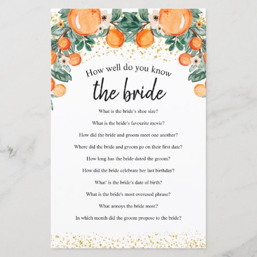 オレンジシトラスどのように良く花嫁ゲームを知っている (正面)