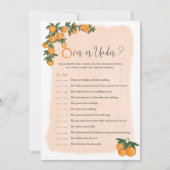 オレンジシトラスの上または下ブライダルシャワーゲーム (正面)