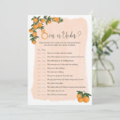 オレンジシトラスの上または下ブライダルシャワーゲーム (スタンド正面)