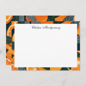 オレンジシトラスイラストレーション パーソナライズされた ノートカード (正面/裏面)