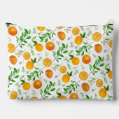 オレンジシトラスサマーフローラ植物模様 アクセサリーポーチ (裏面)