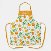 オレンジシトラスサマーフローラ植物模様 エプロン (正面)