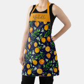 オレンジシトラスサマーフローラ植物模様 エプロン (インサイチュ)